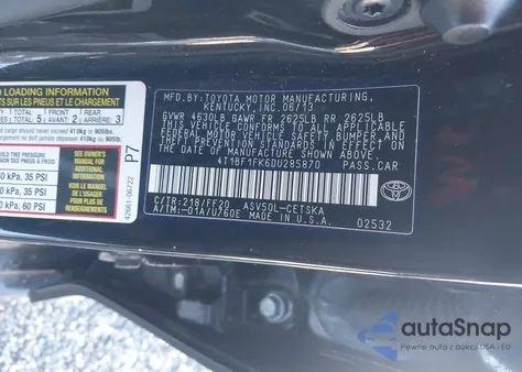 2013 Toyota Camry Se from USA, damaged, VIN 4T1BF1FK6DU285870